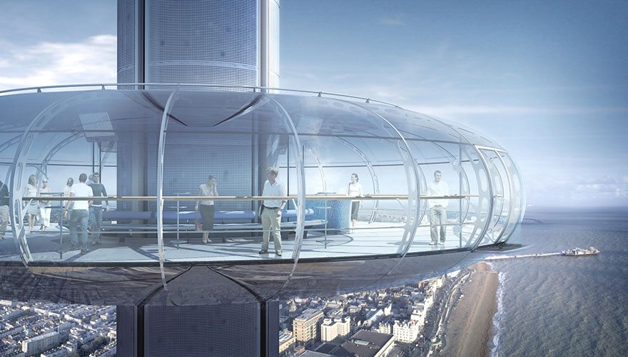 The tower will stand at 162 metres when built and offer panoramic views of the Sussex coastline