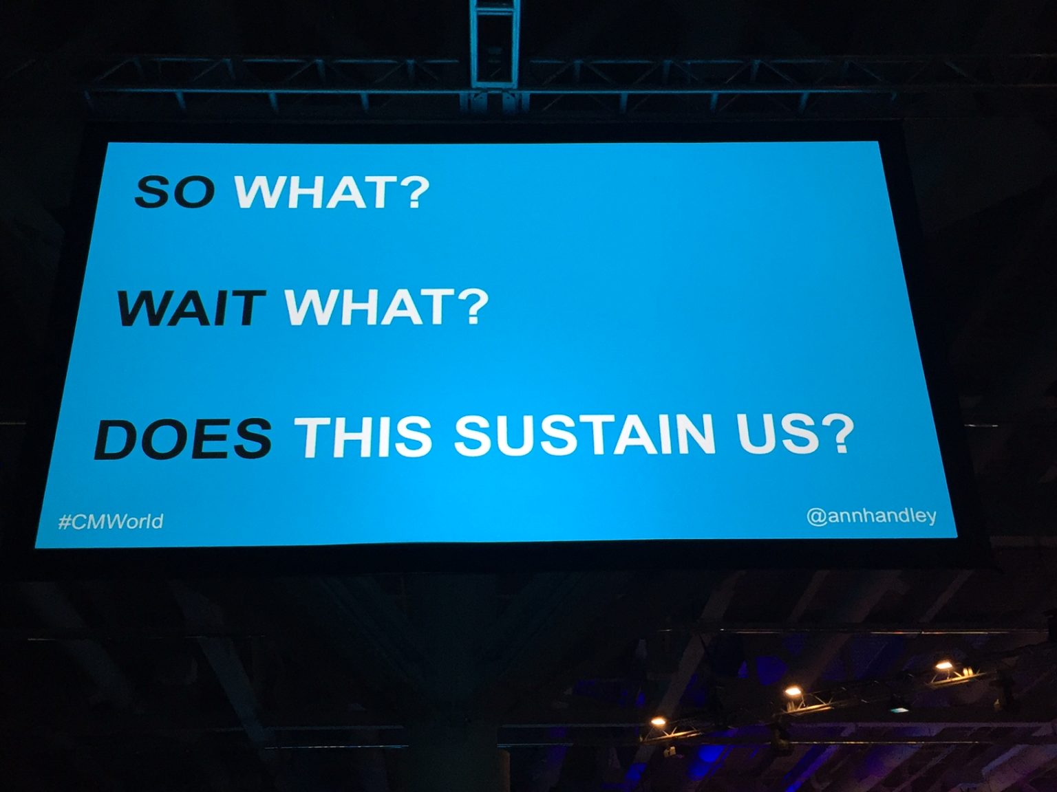 Content Marketing World speakers Ann Handley urge marketers to be create more purposeful content image