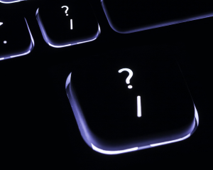 Question mark on a keyboard