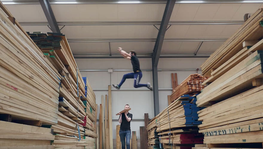 Timbersource launches parkour video marketing campaign starring Ninja Warrior finalist image